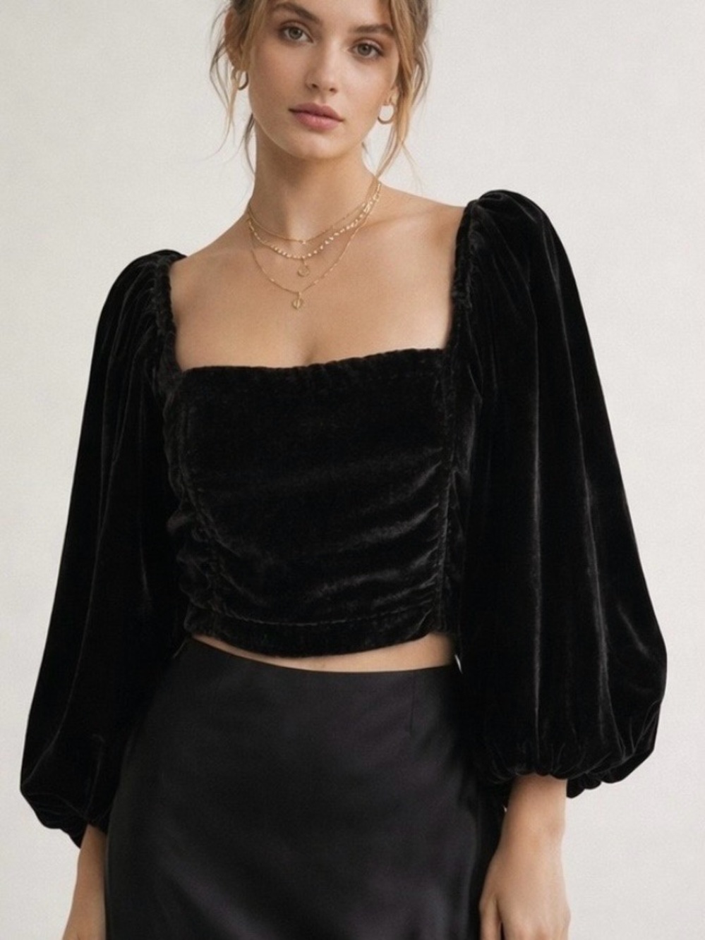 NWOT Free People Puff Sleeve Top